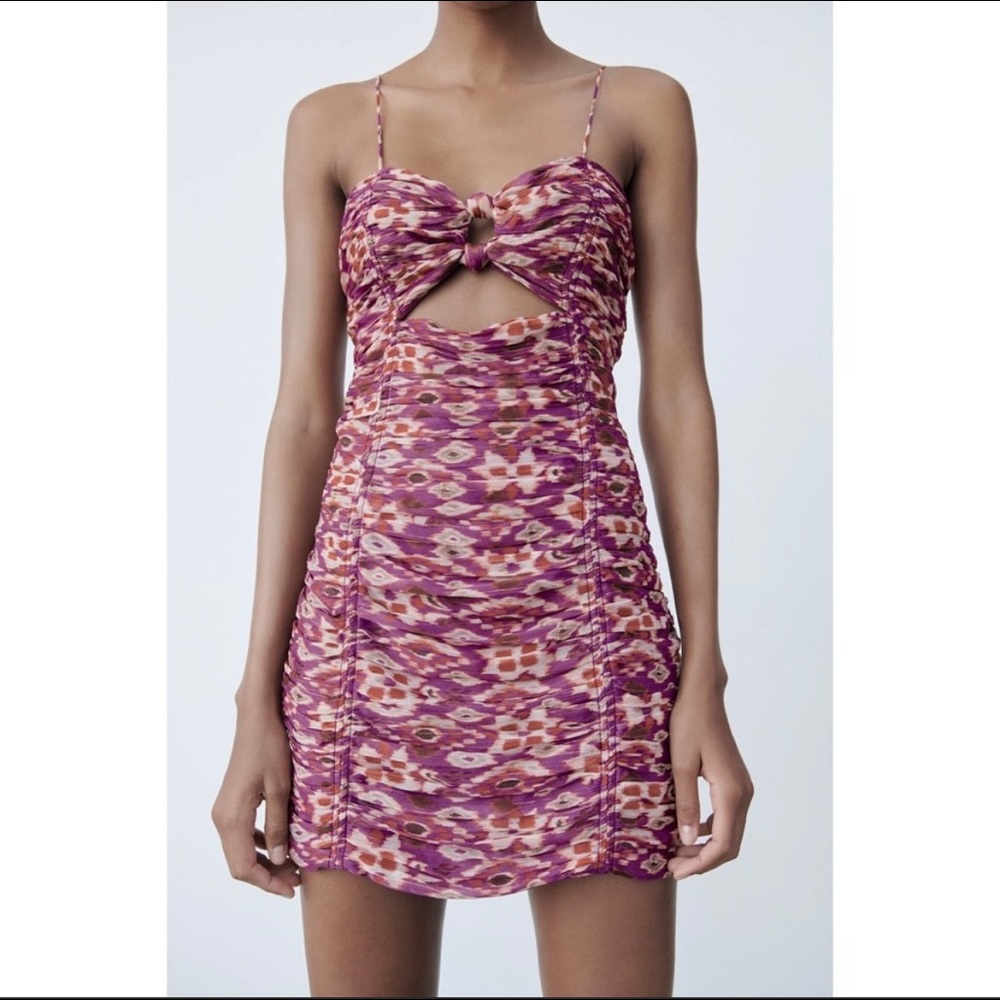 NWT Zara Rushed Mini Dress!